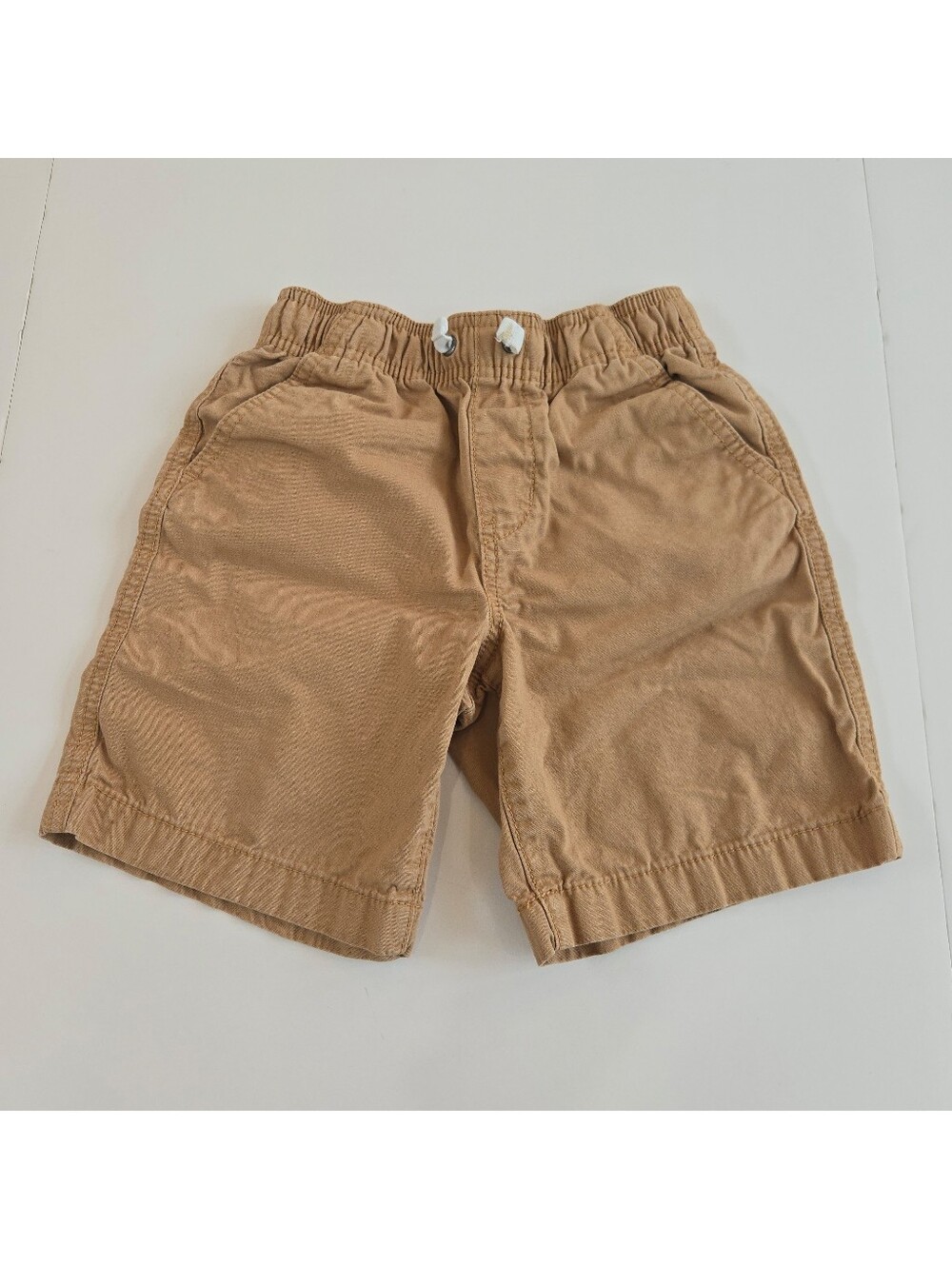 Hanna Andersson Boys Pull On Canvas Shorts Pale Khaki Size 6-7 Good Condition